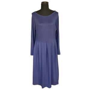 24seven Comfort Apparel Blue Long Sleeve Causal Midi Dress Size XL